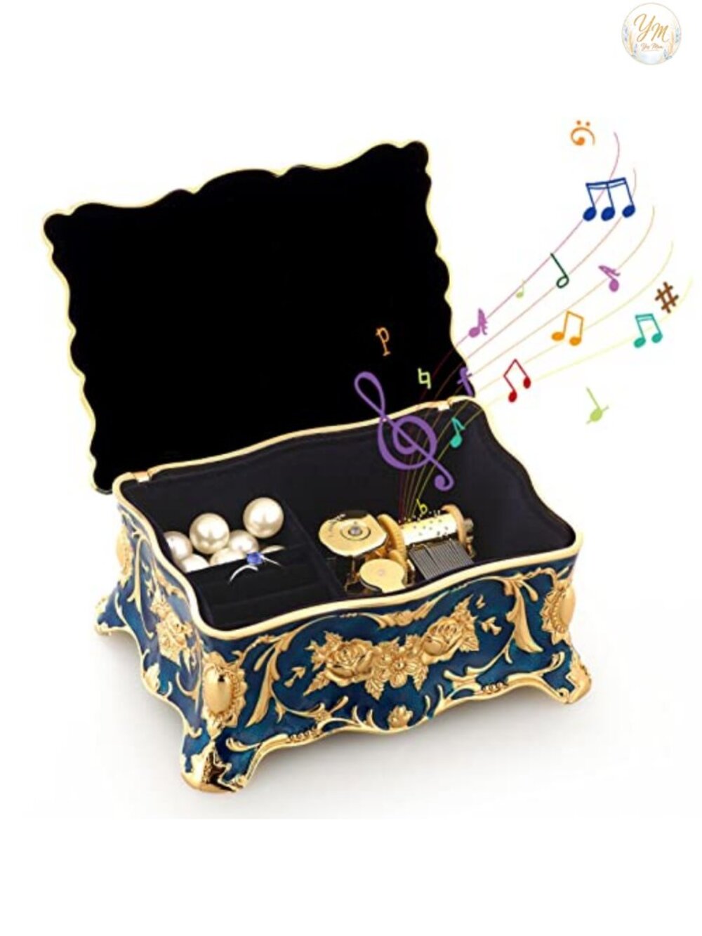 Vintage Embossed Alloy Wind Up Music Box Anastasia Once Upon a December Gift